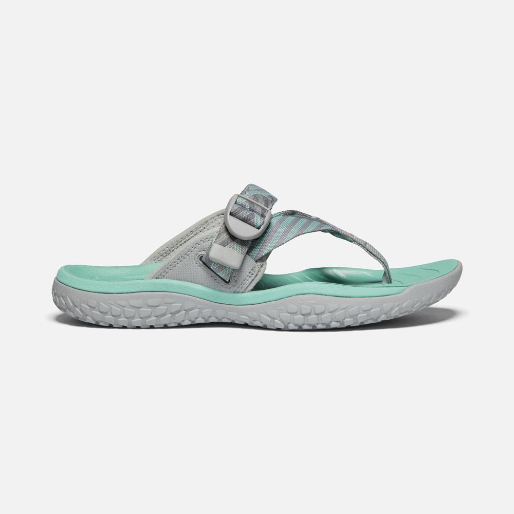 Keen Parmak Arası Terlik Kadın Gri/Yeşil - Solr Toe Post Sandal - Türkiye JZAV96048